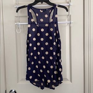 NWOT Navy Polka Dot Tank